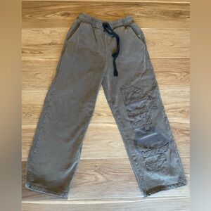 Men's green graphic wide leg pants